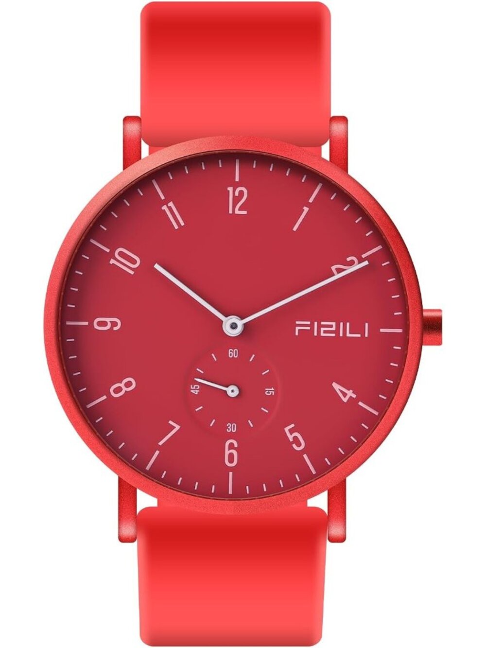 Unisex Red Ultra-Thin Minimalist Waterproof Fashion Silicone Band Wrist Watch